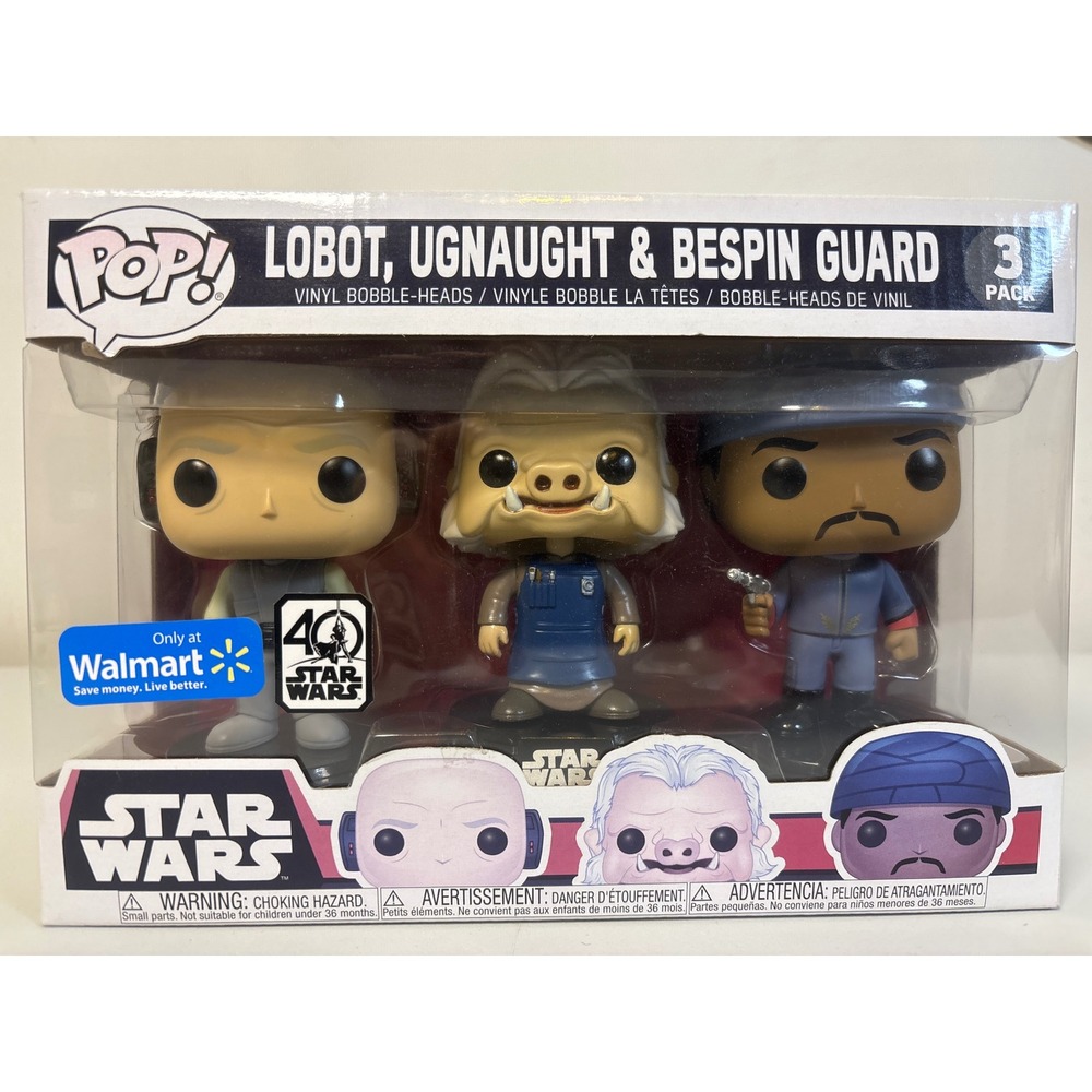 Funko Pop Star Wars Lobot Ugnaught Bespin Guard 3-Pack Walmart Exclusive 40th